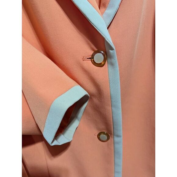 Bob Mackie Women's Beautiful Orange & Tan Trim Traditional Style Blazer Jacket S - Picture 3 of 6